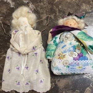 Angels OOAK Hand crafted hanky Angel and pansy print Angel